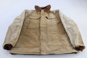 Carhartt Logo Patch Tan Arctic Traditional Zip Up Jacket Ventilation Grommets Waterproof gear