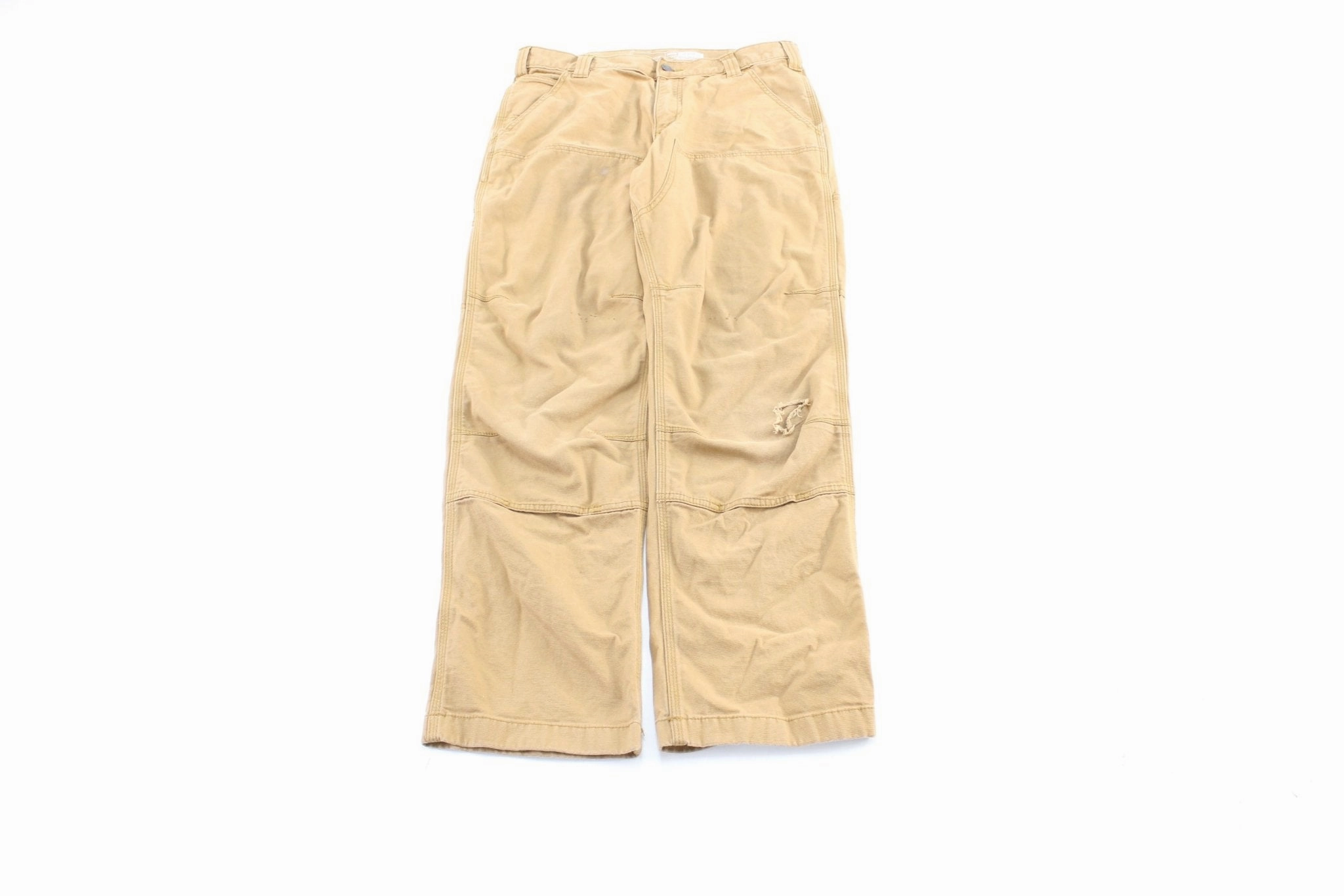 Core Fit Design StaticDissipative Carhartt Logo Patch Tan Carpenter Pants