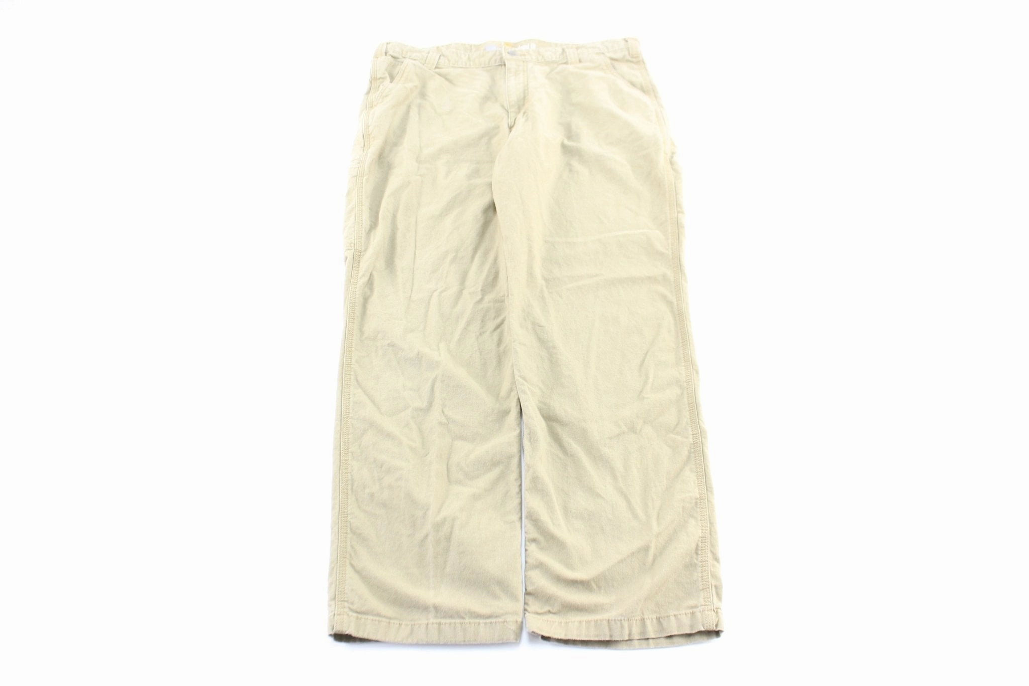 Fitted Style Carhartt Logo Patch Tan Carpenter Pants