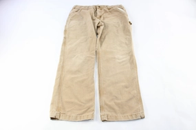 Carhartt Logo Patch Tan Carpenter Pants Relax Fit Wear