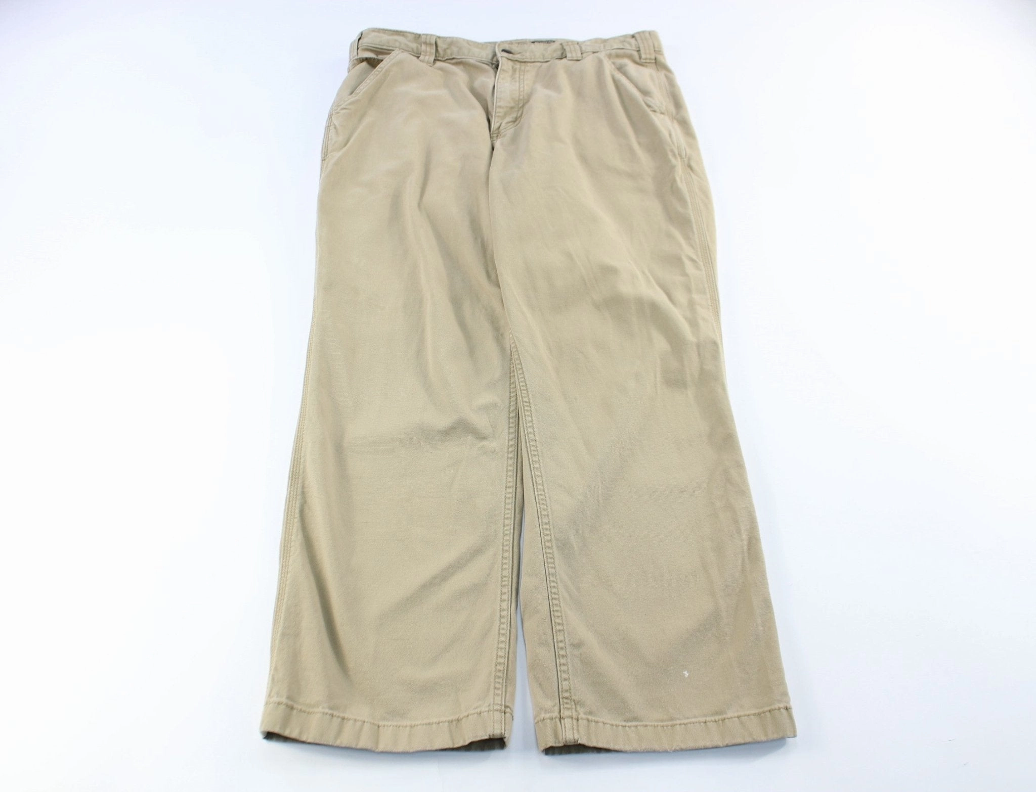 Carhartt Logo Patch Tan Carpenter Pants Outdoor Comfort Fit
