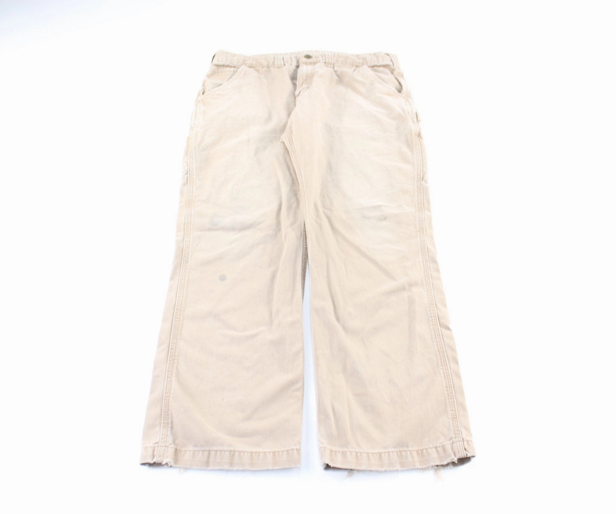 Sporty Layers Carhartt Logo Patch Tan Carpenter Pants
