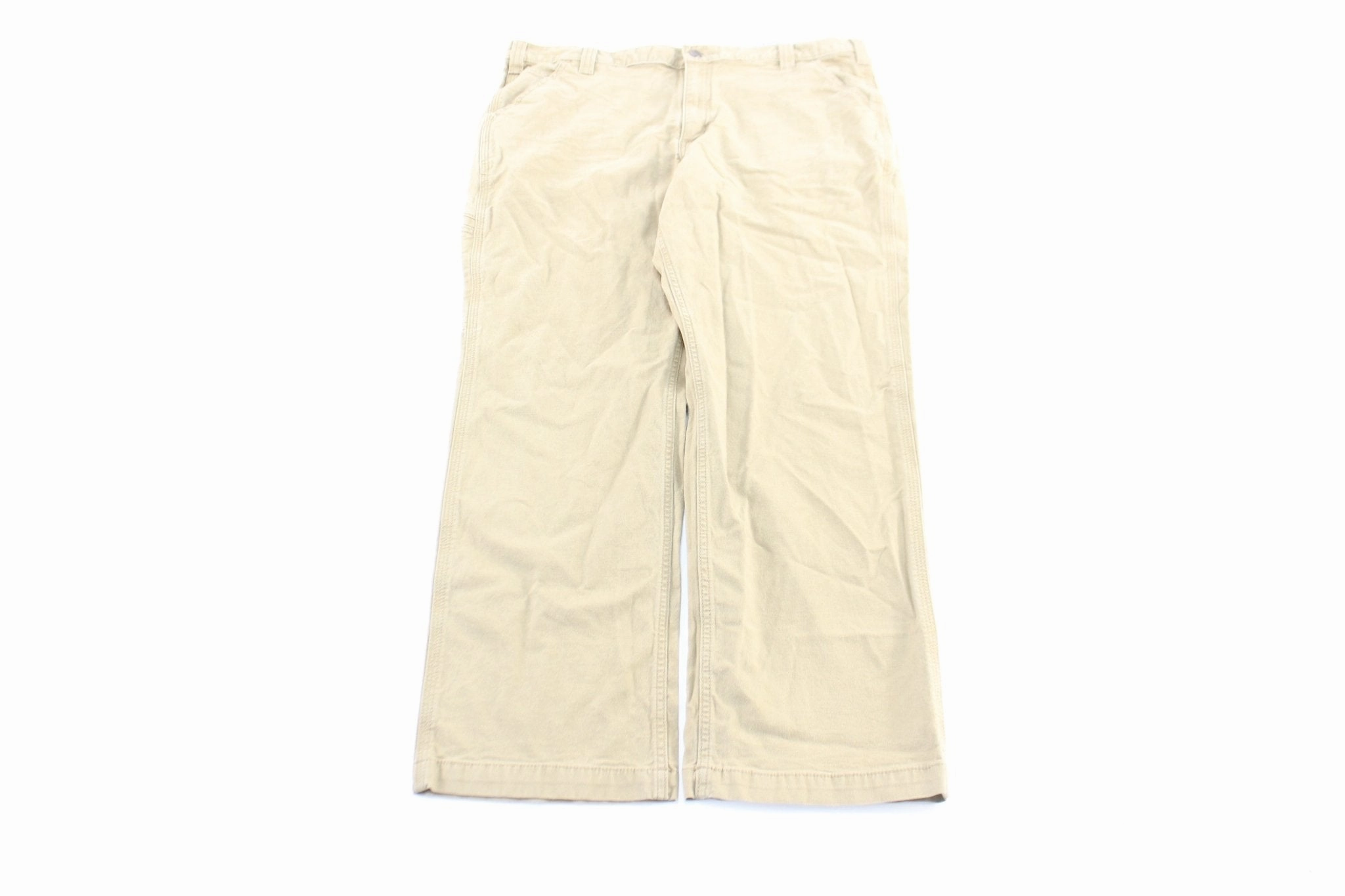 Carhartt Logo Patch Tan Carpenter Pants Abrasion Resistant Panels