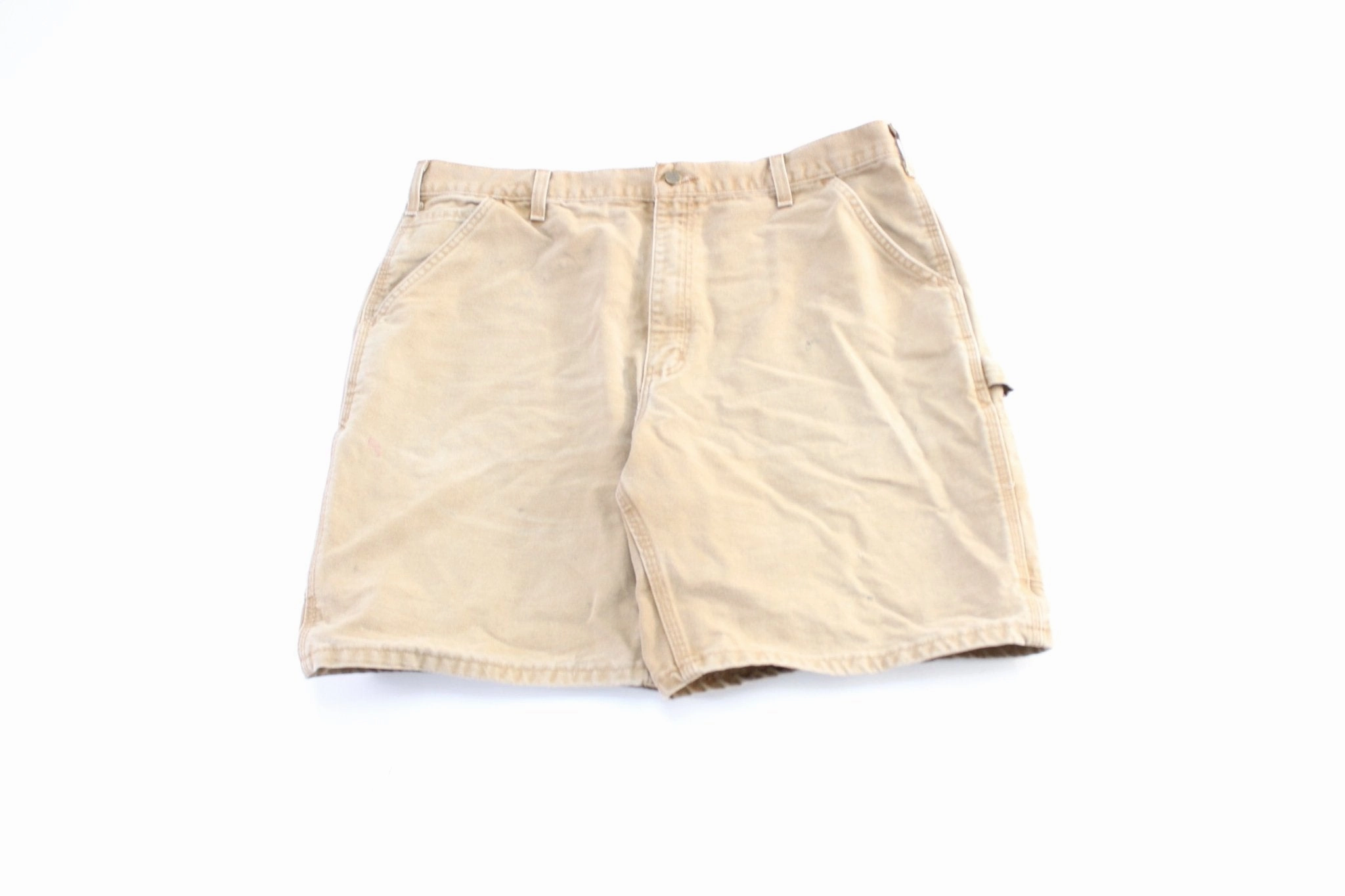 Plus-size option Fashion Comfort Wear Carhartt Logo Patch Tan Carpenter Shorts