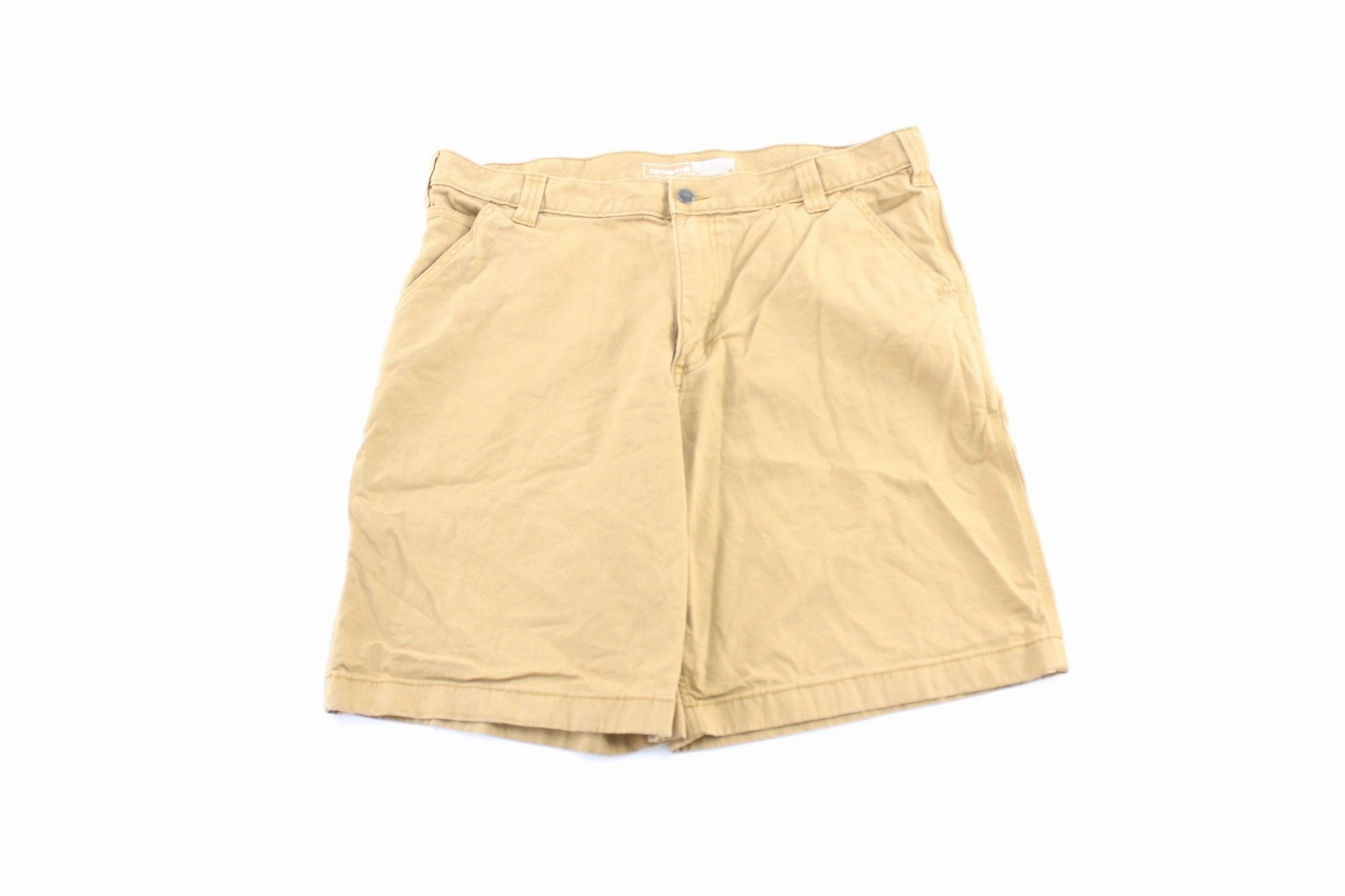 Flexible Leg Carhartt Logo Patch Tan Carpenter Shorts