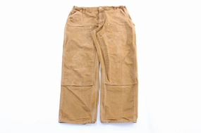 Comfortable Layering Carhartt Logo Patch Tan Double Knee Carpenter Pants