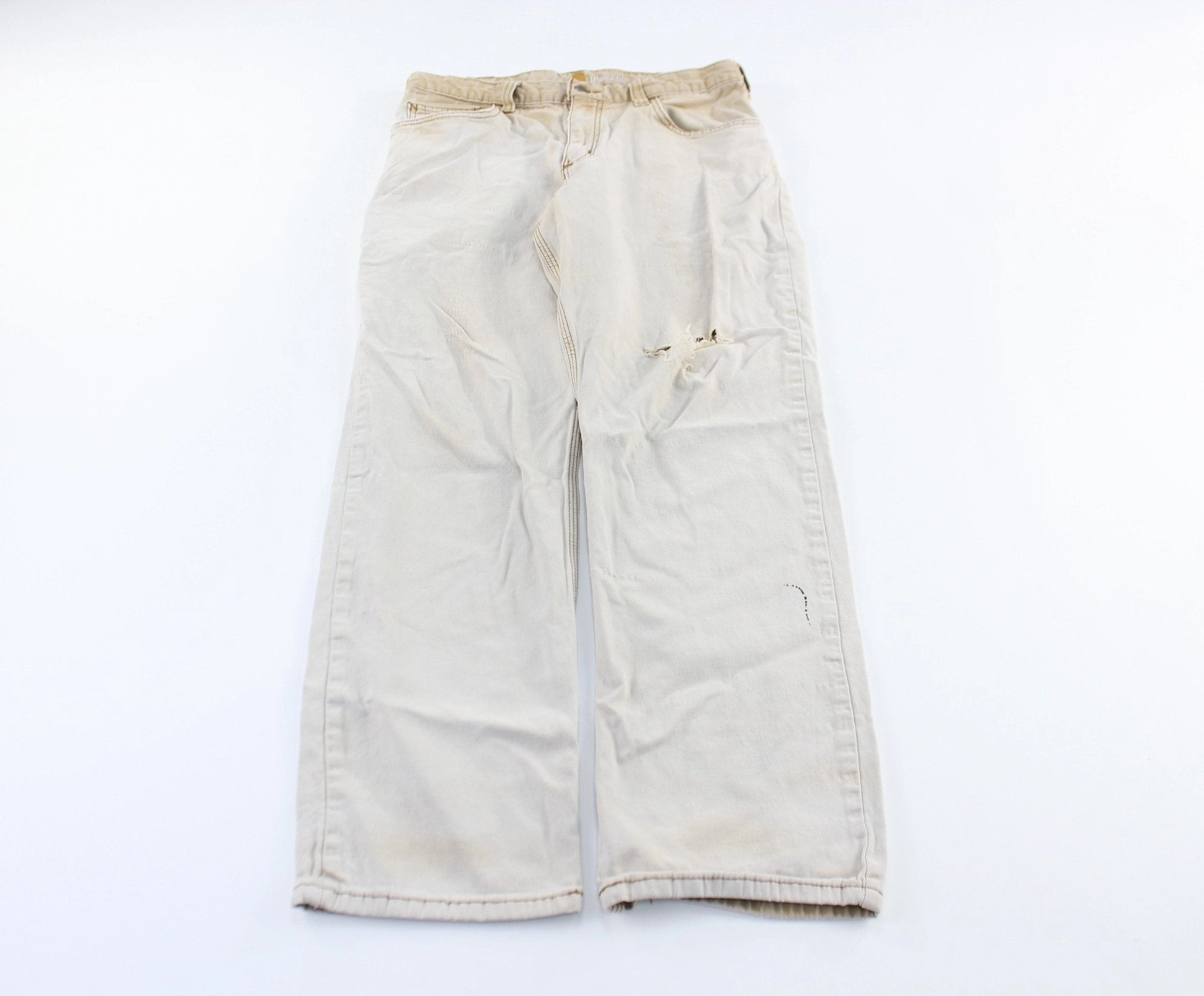 Carhartt Logo Patch Tan Pants Quick Conversion Hem Active Flex