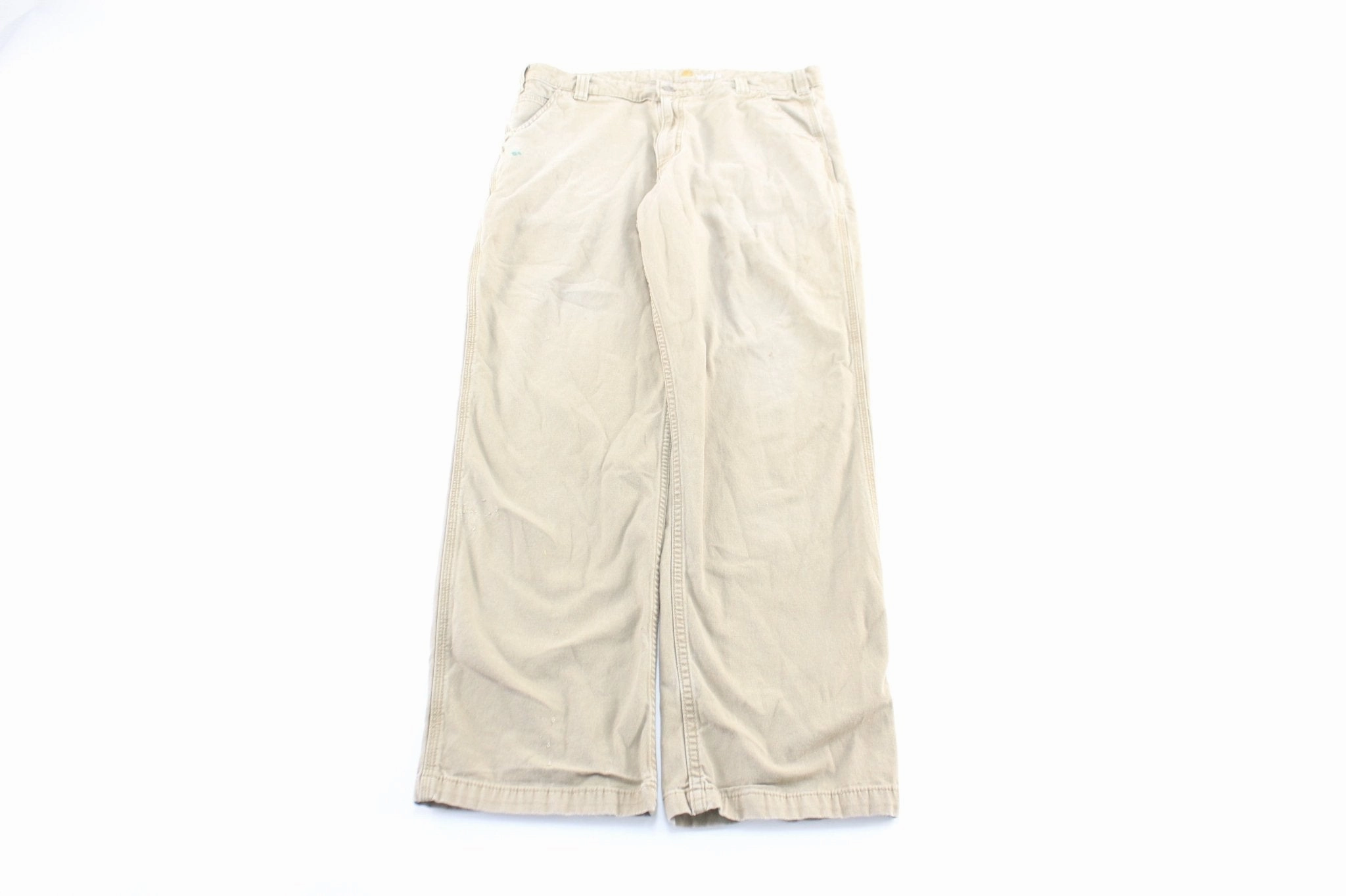Carhartt Logo Patch Tan Relaxed Fit Pants Ultra Stretch