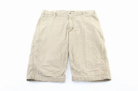 Carhartt Logo Patch Tan Shorts Flat Lock Seams tech fabric