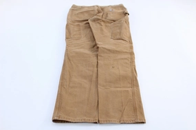 Carhartt Logo Patch Tan Straight Fit Pants Tough Materials Tagless Design