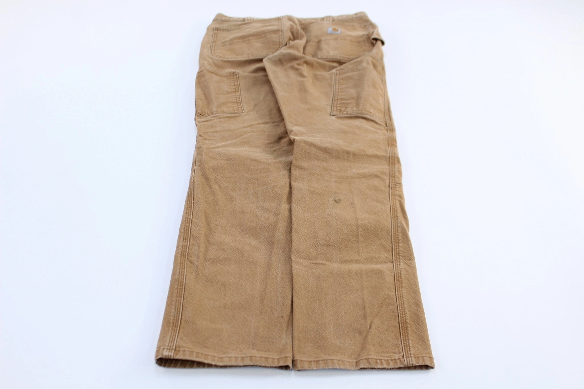 Carhartt Logo Patch Tan Straight Fit Pants Tough Materials Tagless Design