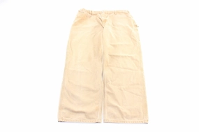 Carhartt Logo Patch Tan Workwear Pants Flexible Movement