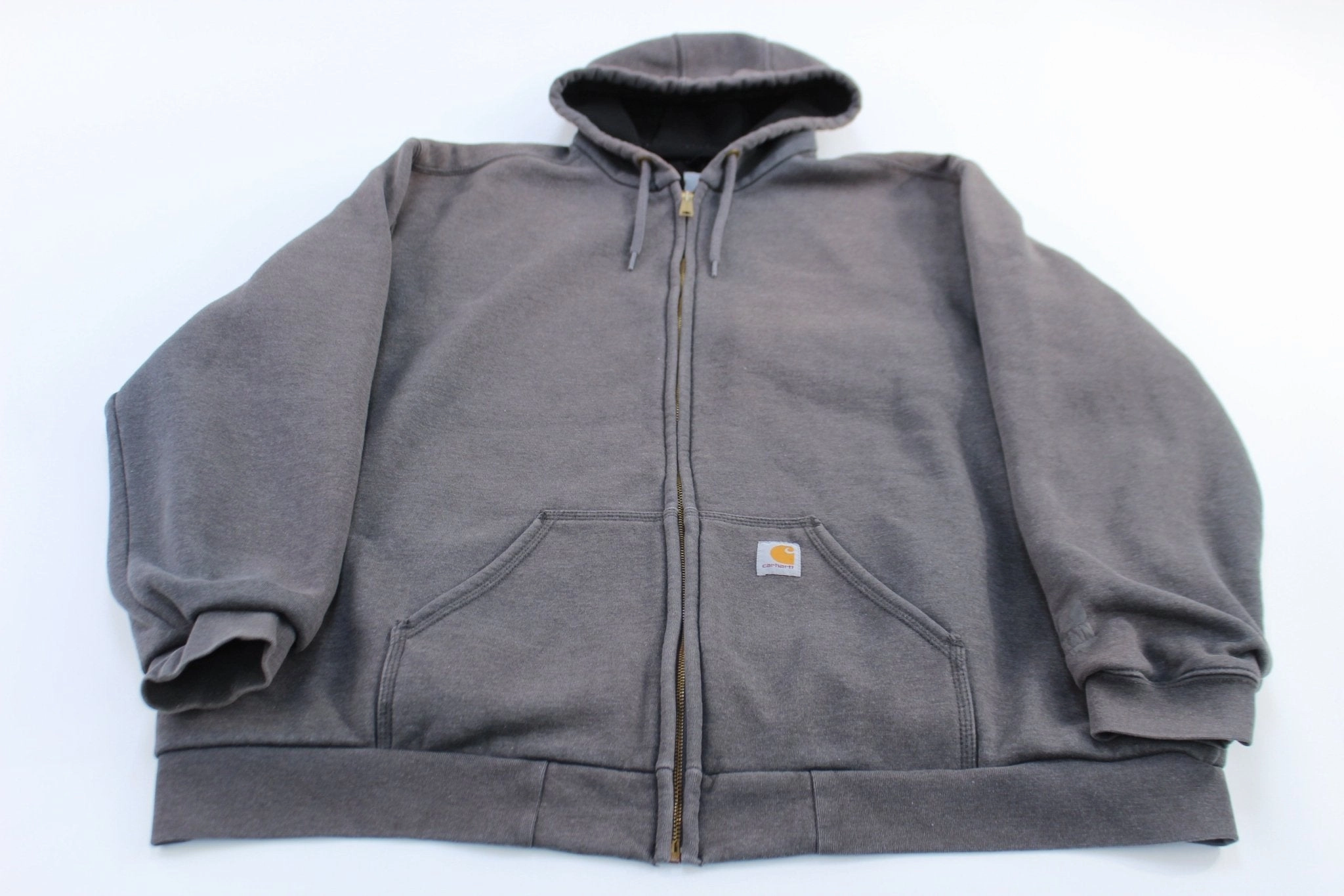 Carhartt Logo Patch Thermal Lined Grey Rain Defender Hoodie Engage Functional Fit