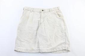 Body Sculpting Moisture Lock Technology Carhartt Logo Patch White Carpenter Shorts