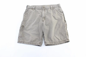 Carhartt Logo Patch Brown Carpenter Shorts Breathable Mesh Panels FlexibleKnees