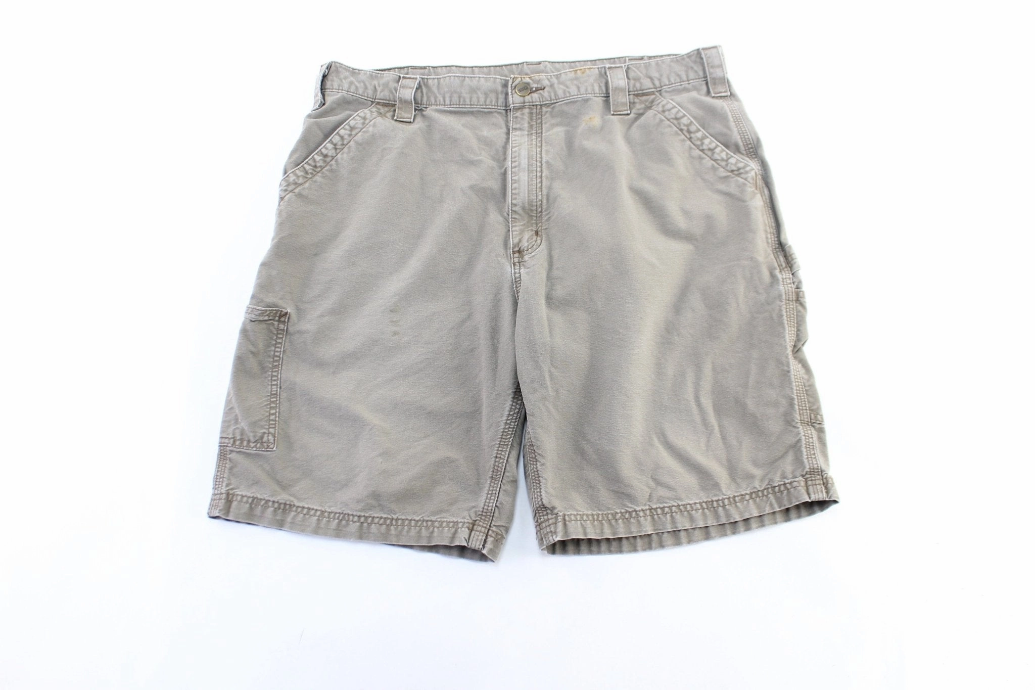 Carhartt Logo Patch Brown Carpenter Shorts Breathable Mesh Panels FlexibleKnees