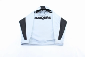 Reebok Embroidered Logo Las Vegas Raiders Pullover Jacket Taped Zipper Closures Fast Living