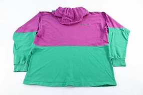Champion Embroidered Logo Pink & Green Pullover Hoodie Durable Outerwear