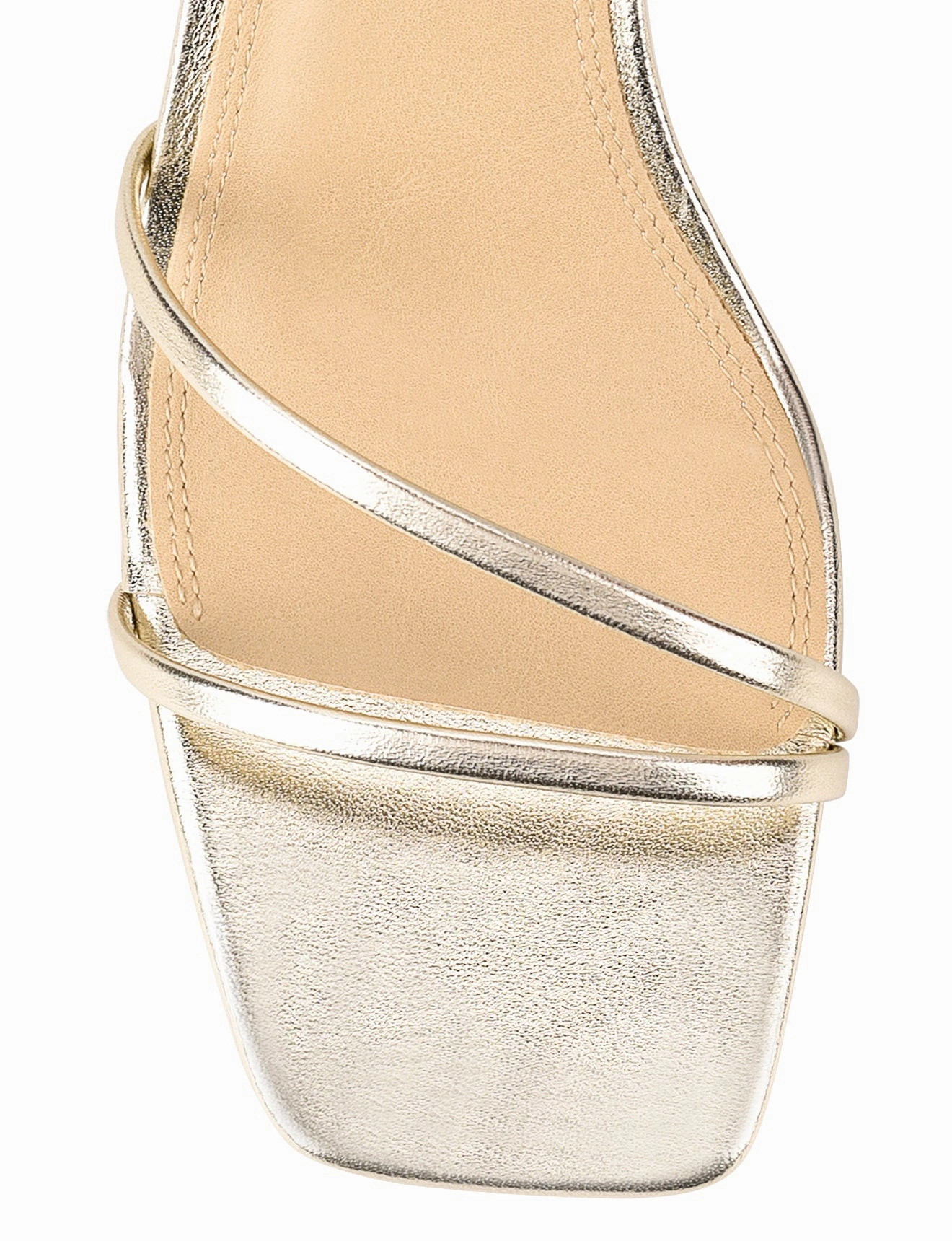 Step Up Stacie Block Heel Sandals - Gold Metallic Leather