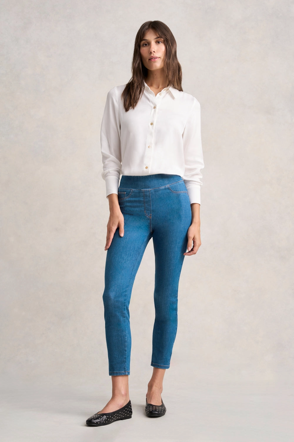 Minimalist Elegant Bengajean? 7/8 Skinny Leg - Indigo Mid Wash
