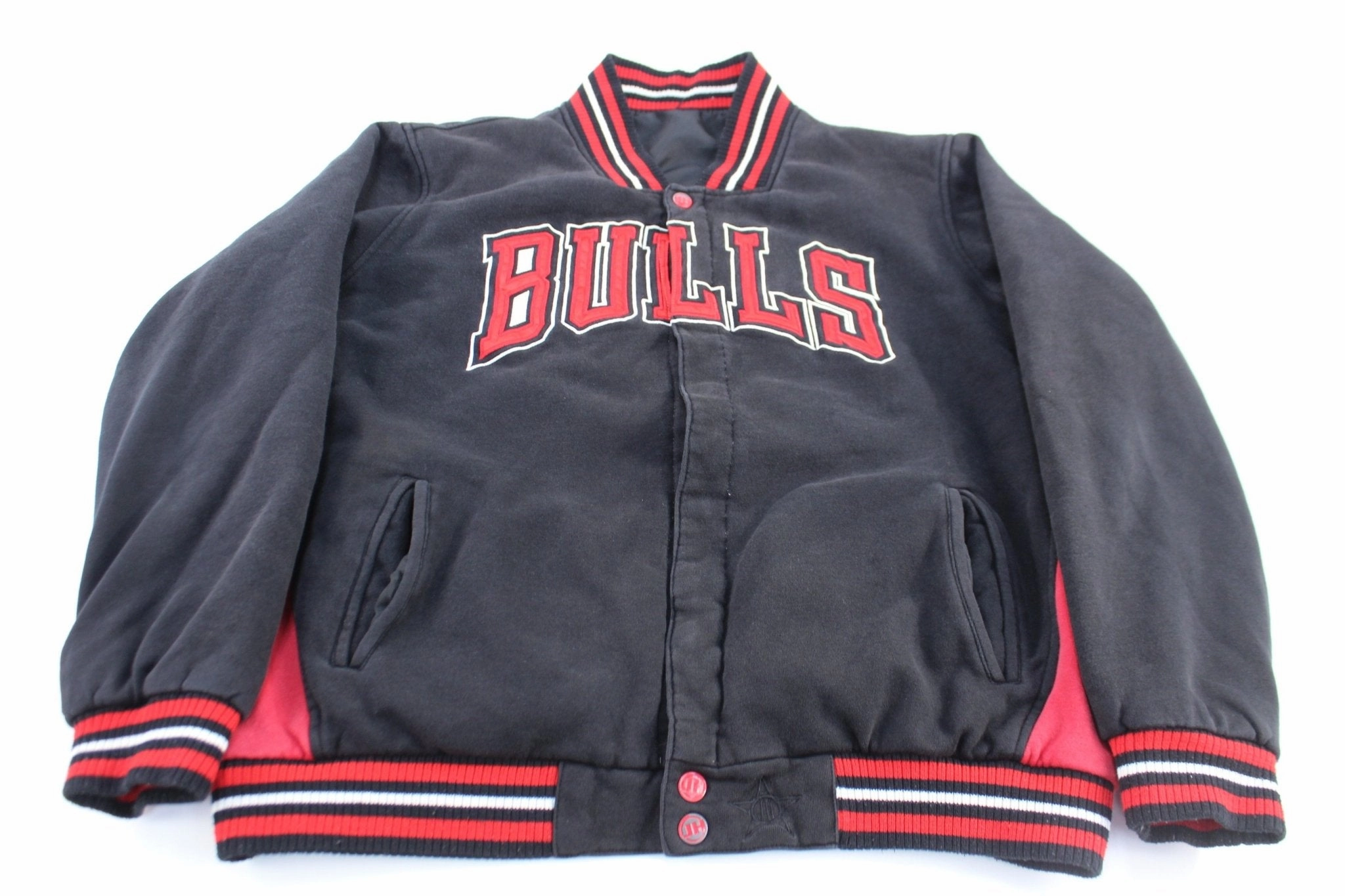 Chicago Bulls Basketball Embroidered Reversible Jeff Hamilton Jacket Articulated Elbows Stylish Comfort