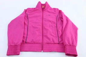 Women's Nike Embroidered Logo Pink Full Zip Windbreaker Lightweight Comfort Eco - friendly