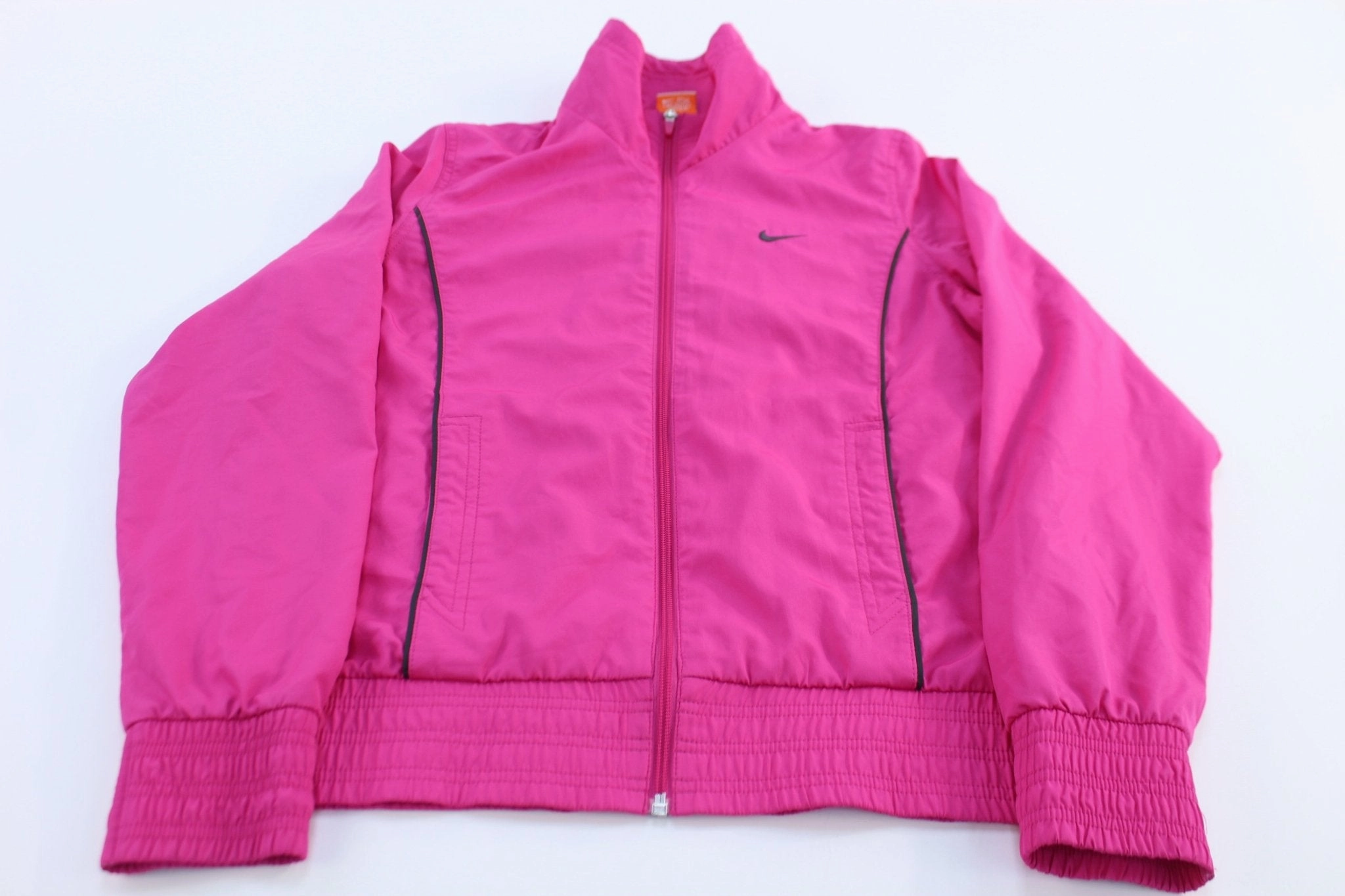 Women's Nike Embroidered Logo Pink Full Zip Windbreaker Lightweight Comfort Eco - friendly