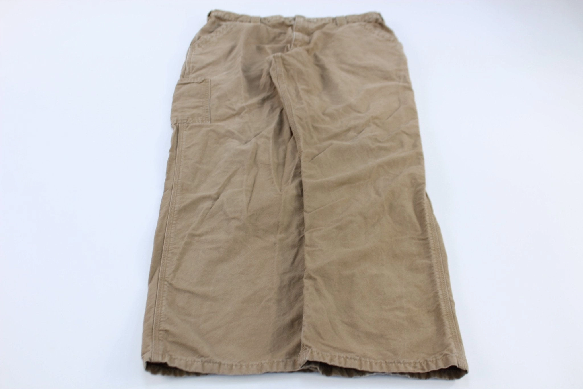 Easy Fit Carhartt Logo Patch Loose Original Fit Dark Khaki Pants