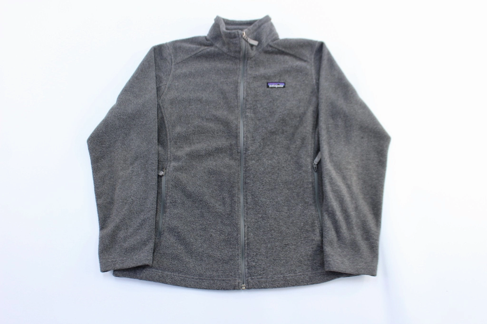Women's Patagonia Logo Patch Grey Zip Up Jacket Crisp Air