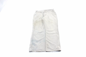 Women's Carhartt Logo Patch Light Beige Carpenter Pants Soft Design