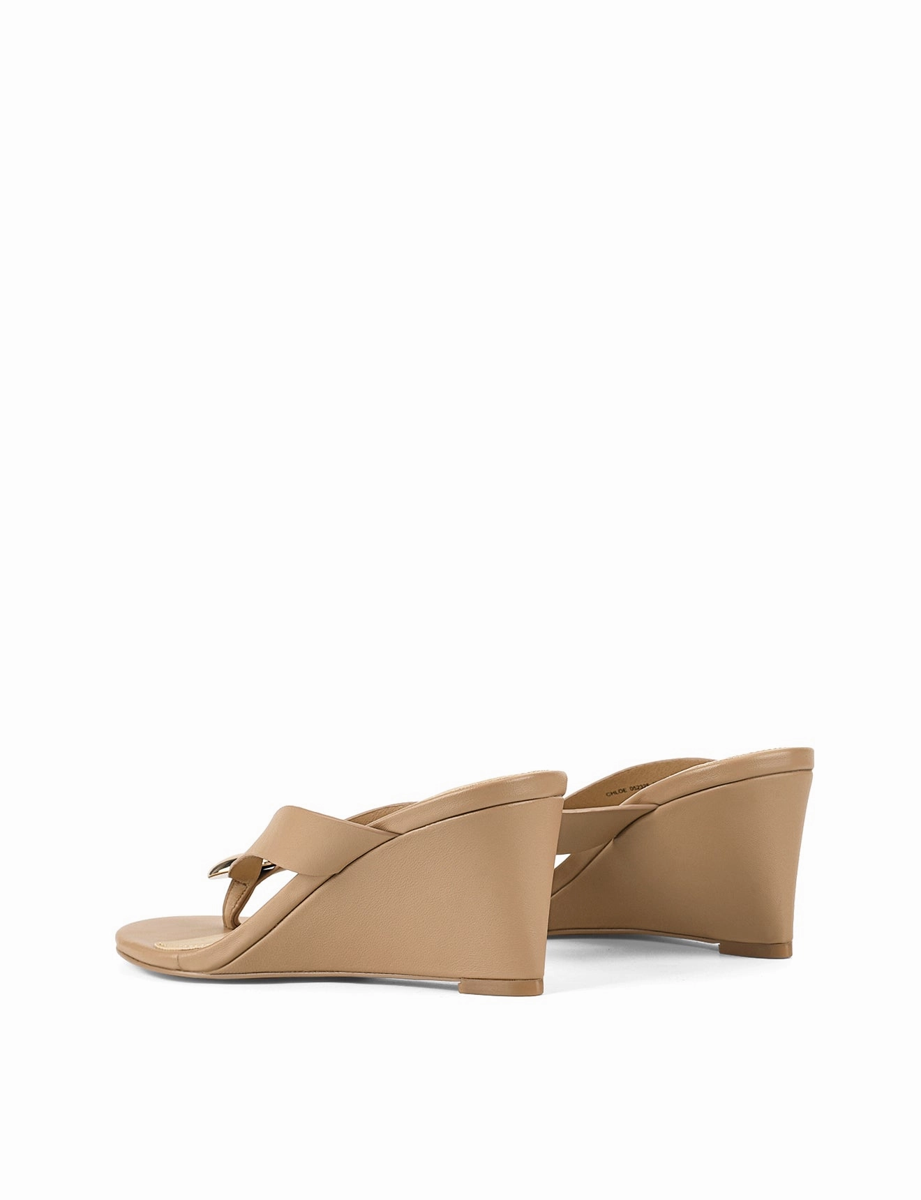 Chloe Thong Wedges - Almond Tan Leather Active Day