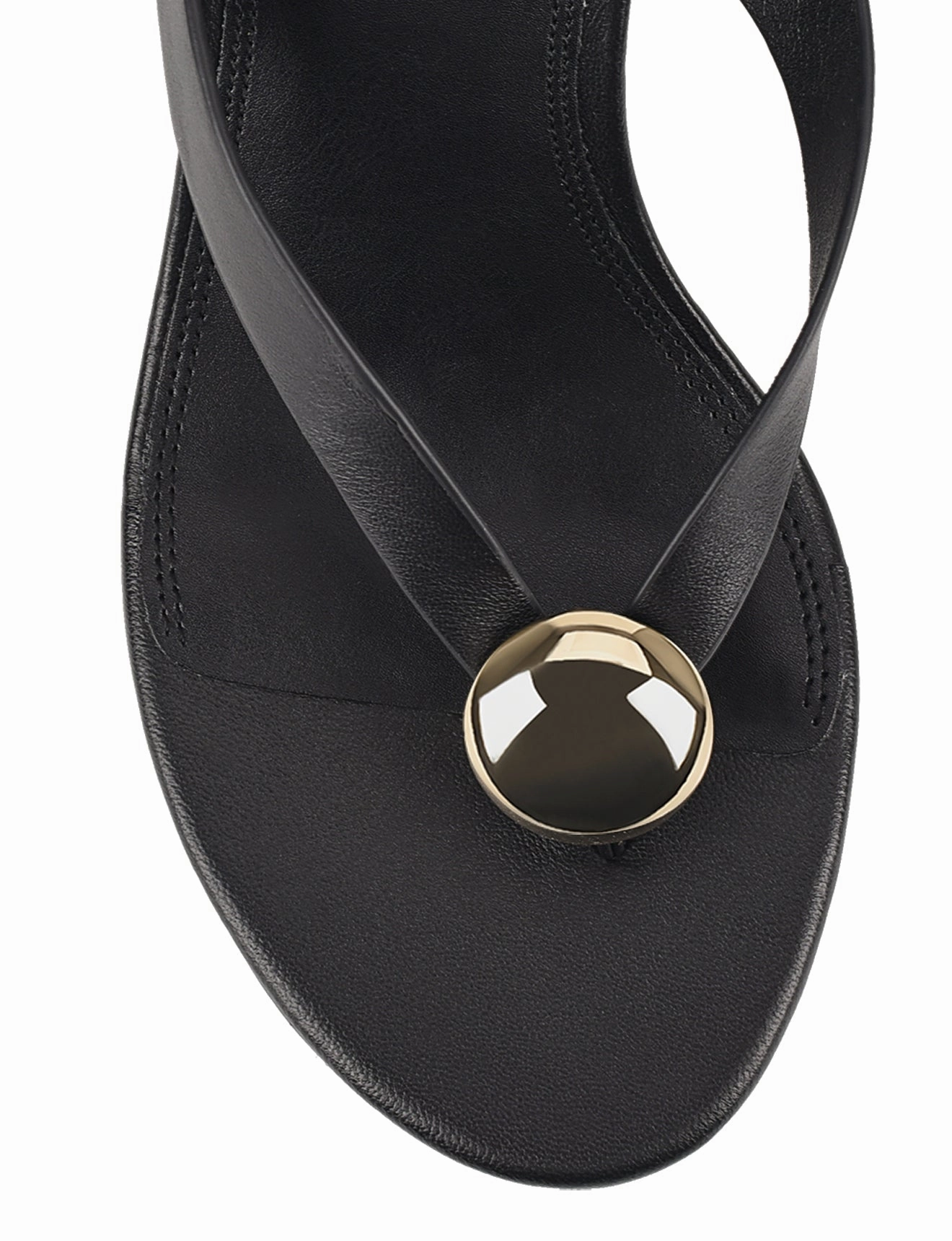 Chloe Thong Wedges - Black Leather High Top Style Casual Sandals