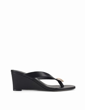 Chloe Thong Wedges - Black Leather Creative Look