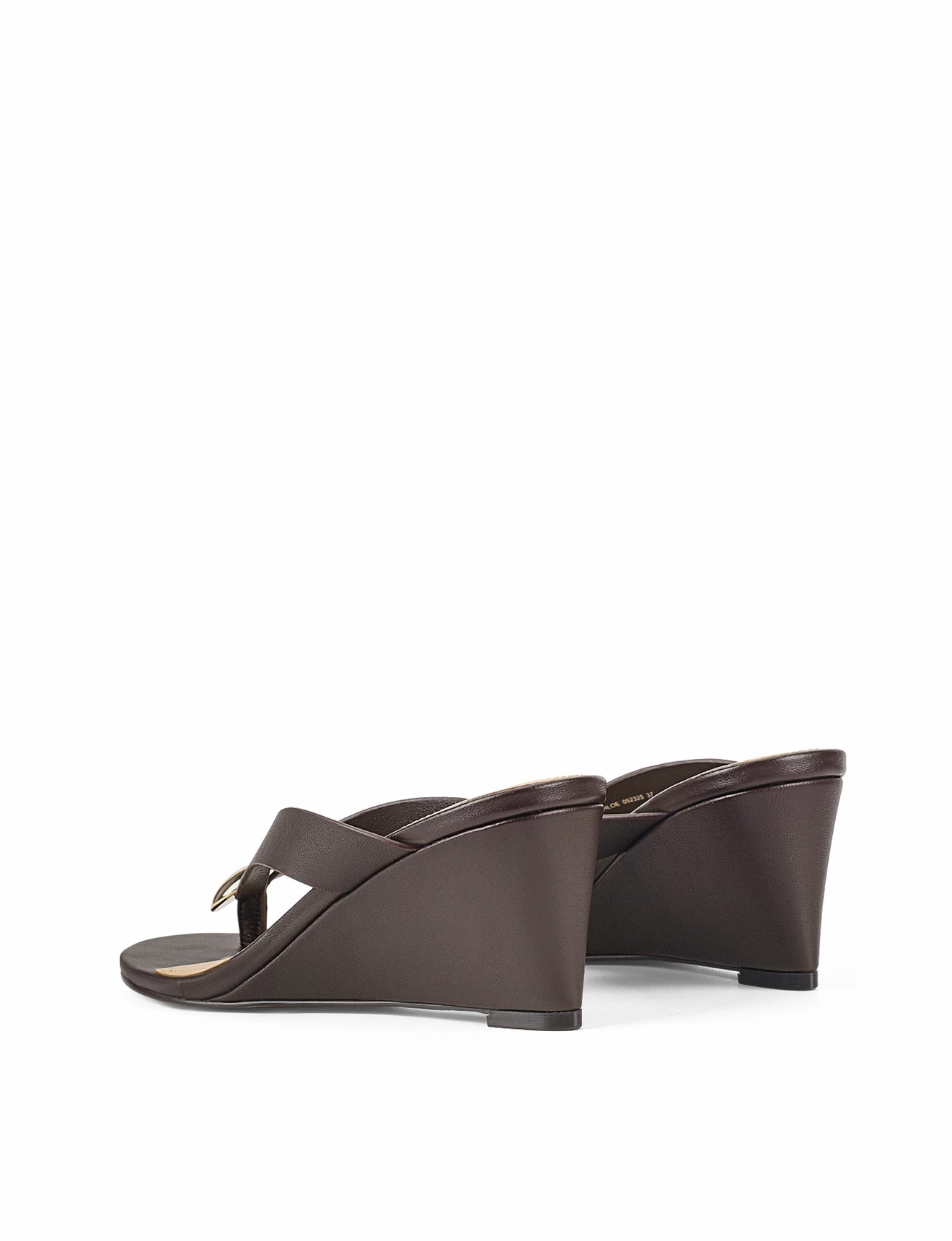 Chloe Thong Wedges - Chocolate Brown Leather Refined Style