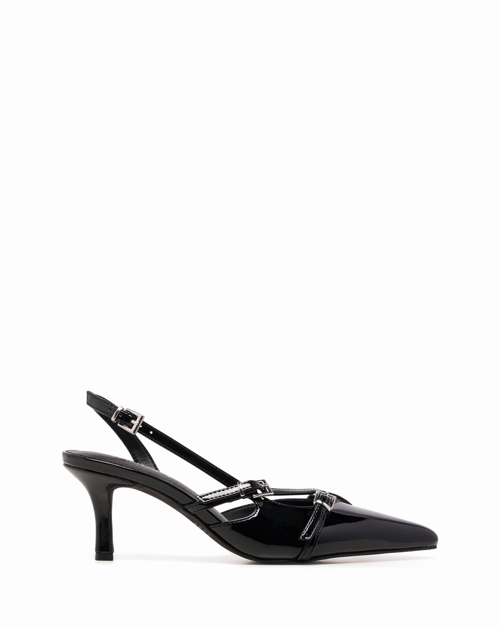 Juicy Slingback Pump Black Patent Active Day City Cool
