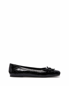 sole Peace Path Laine Ballet Flat Black Croc