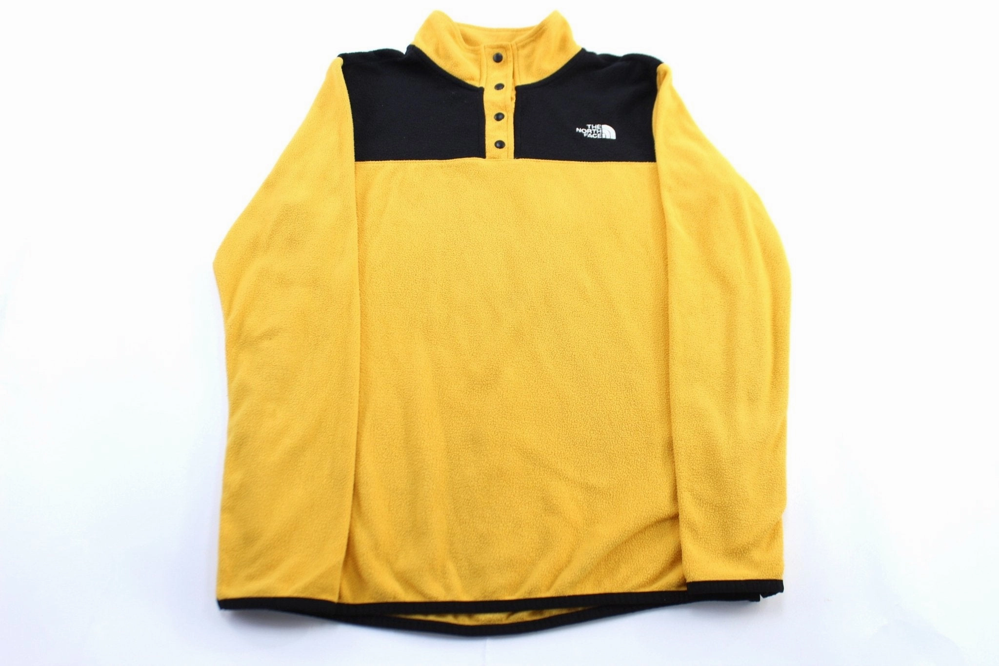 Halloween costume Women's The North Face Embroidered Logo Black & Yellow Fleece Pullover