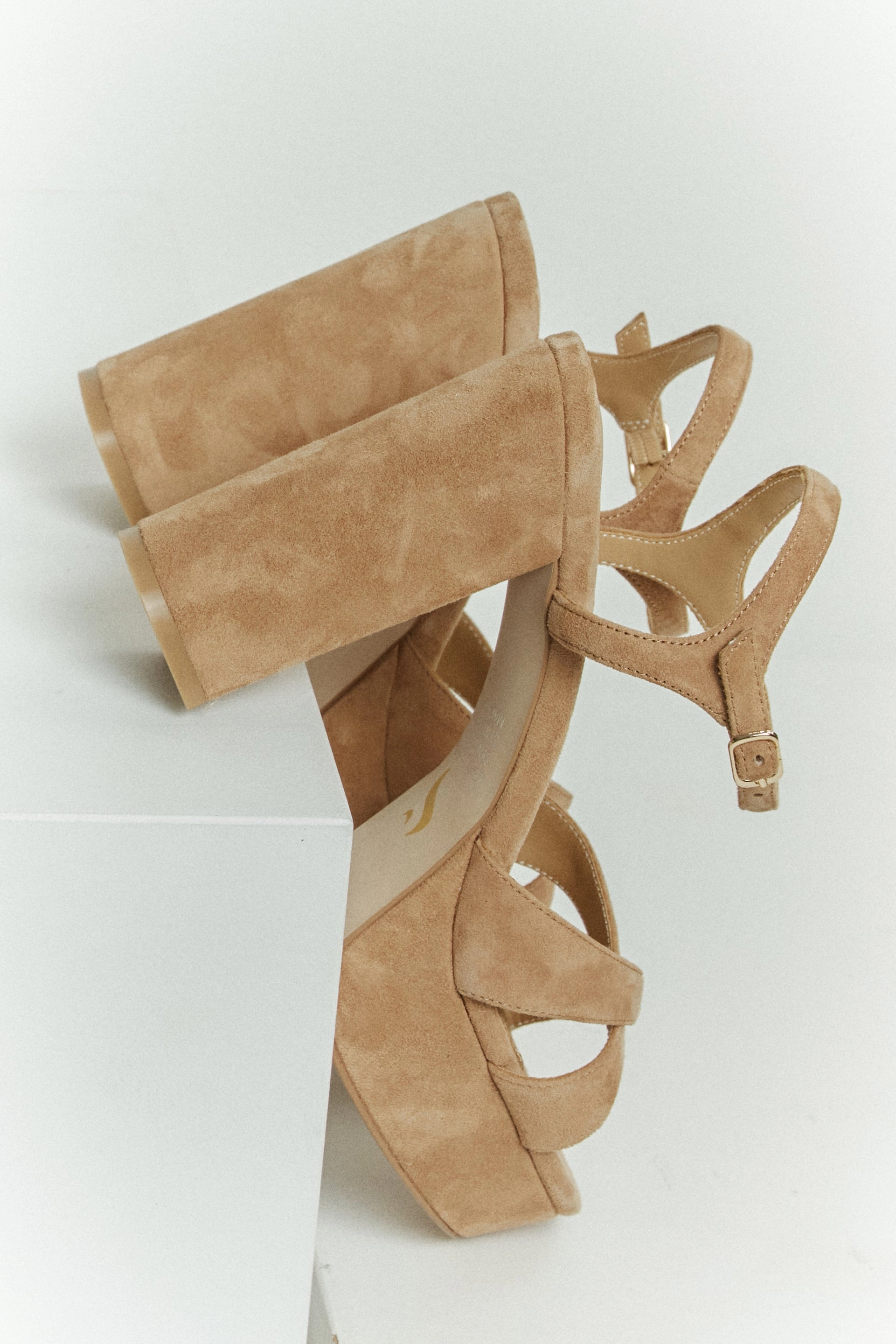 Small Shop Cloud Walk Hannah Platform Sandals - Camel Tan Suede