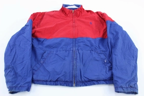 Relaxed Edge 90's Polo by Ralph Lauren Red & Blue Split Zip Up Jacket