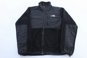 Women's The North Face Embroidered Logo Black Fleece Jacket Commuter Fit YKK Zipper