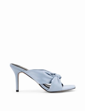 Nicola Satin Knot Mules - Blue Satin Universal Appeal Universal Fit Design