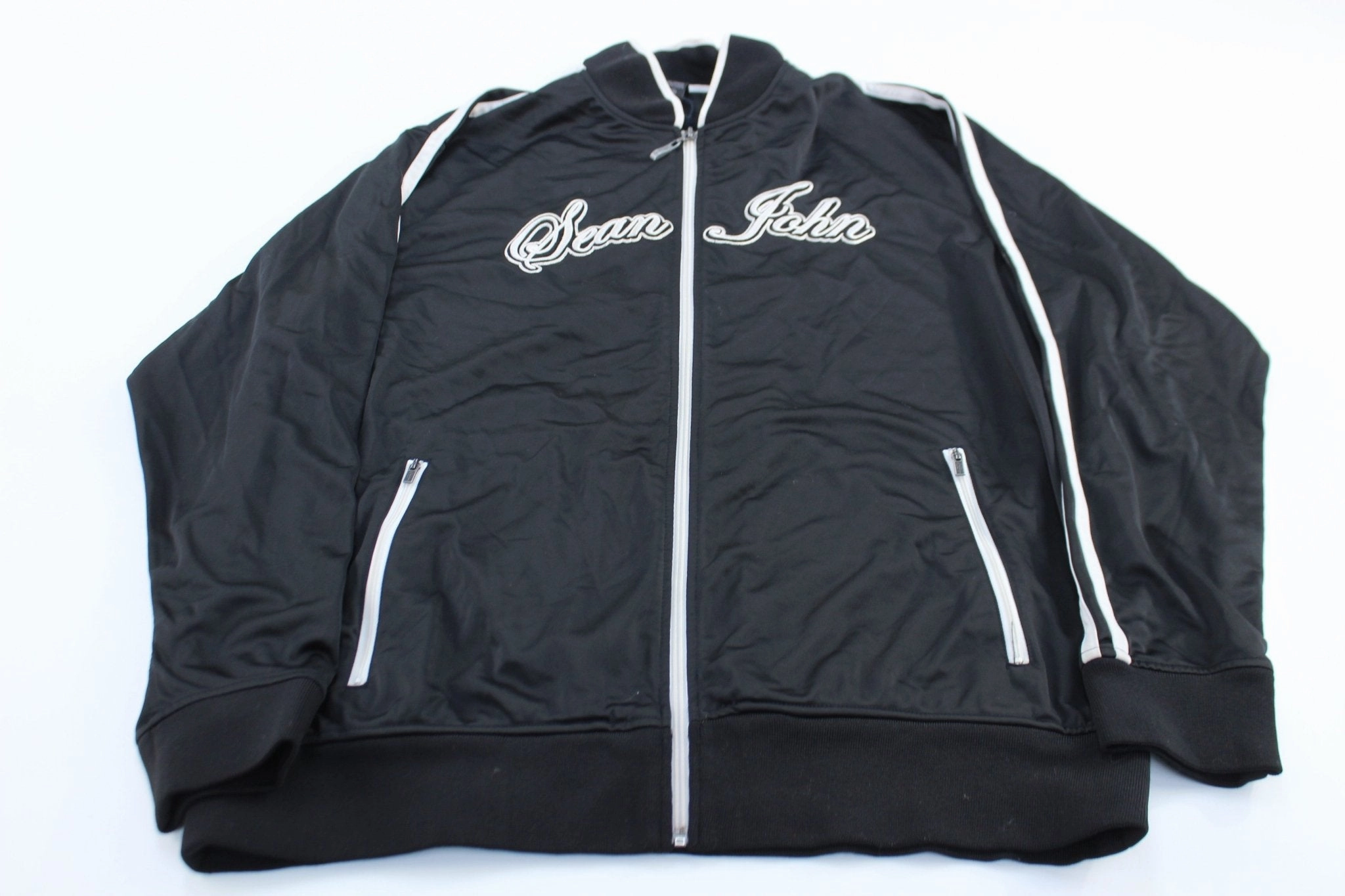 Winter Outerwear Y2K Sean John Embroidered Black & White Track Jacket