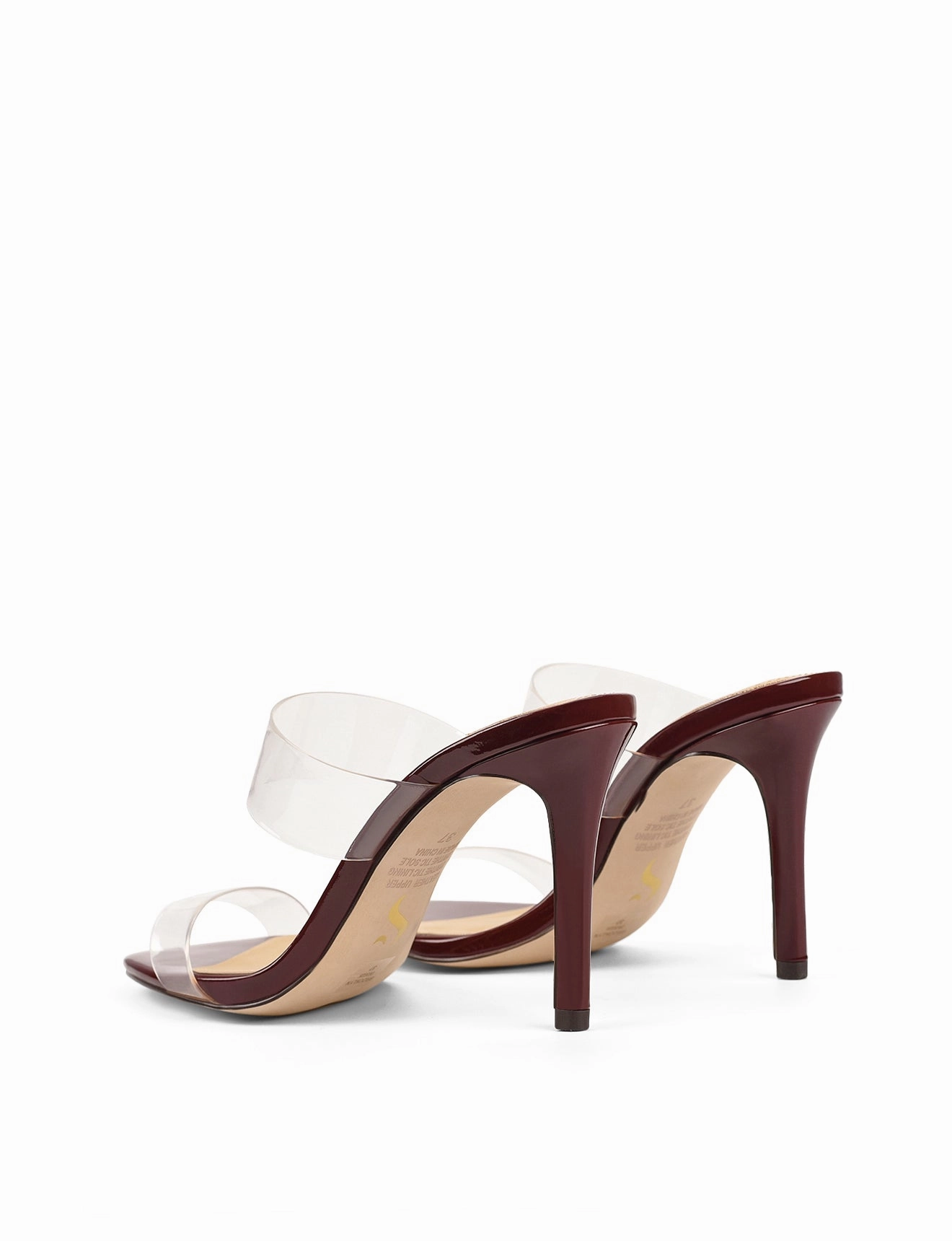 Trend Neutral Slip In Comfort Brooklyn Stiletto Mules - Wine Patent Leather & Vinylite