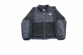 Women's The North Face Embroidered Logo Black Fleece Zip Up Jacket Protective Outer Layer