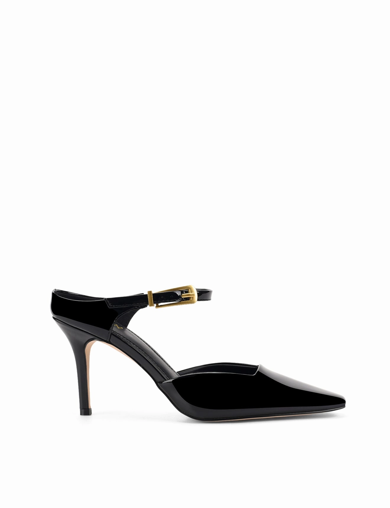 Verde Closed Toe Mules - Black Patent Leather Versatile Pair Neutral Fit