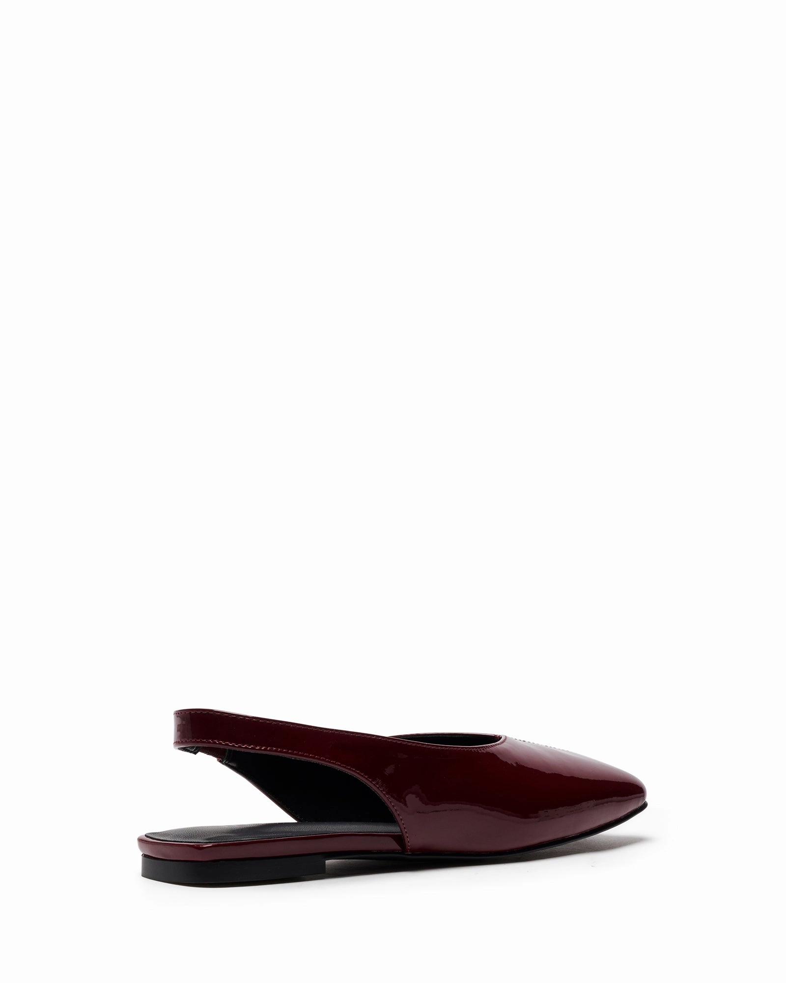 Graze Slingback Flat Bordeaux Patent Forest Glow
