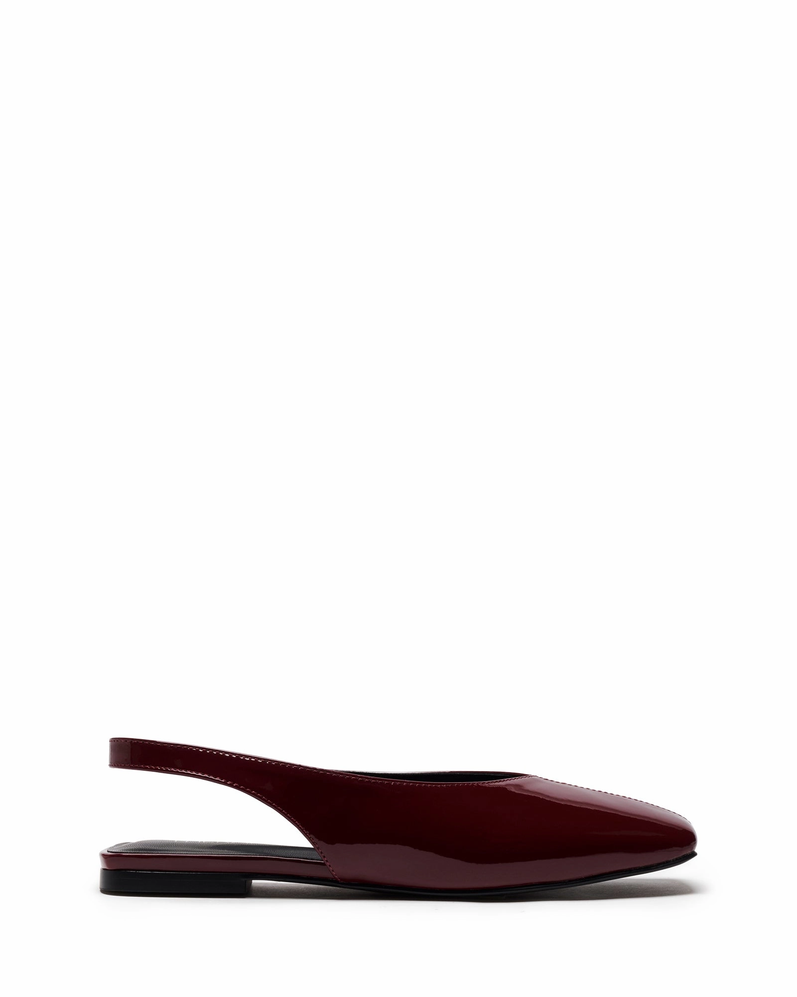 Stylish Support Graze Slingback Flat Bordeaux Patent