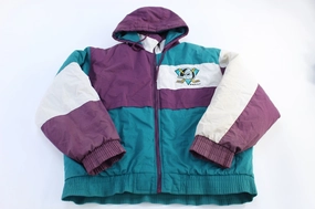 Vintage Fans Pick Anaheim Mighty Ducks Hockey Puffer Jacket High - end