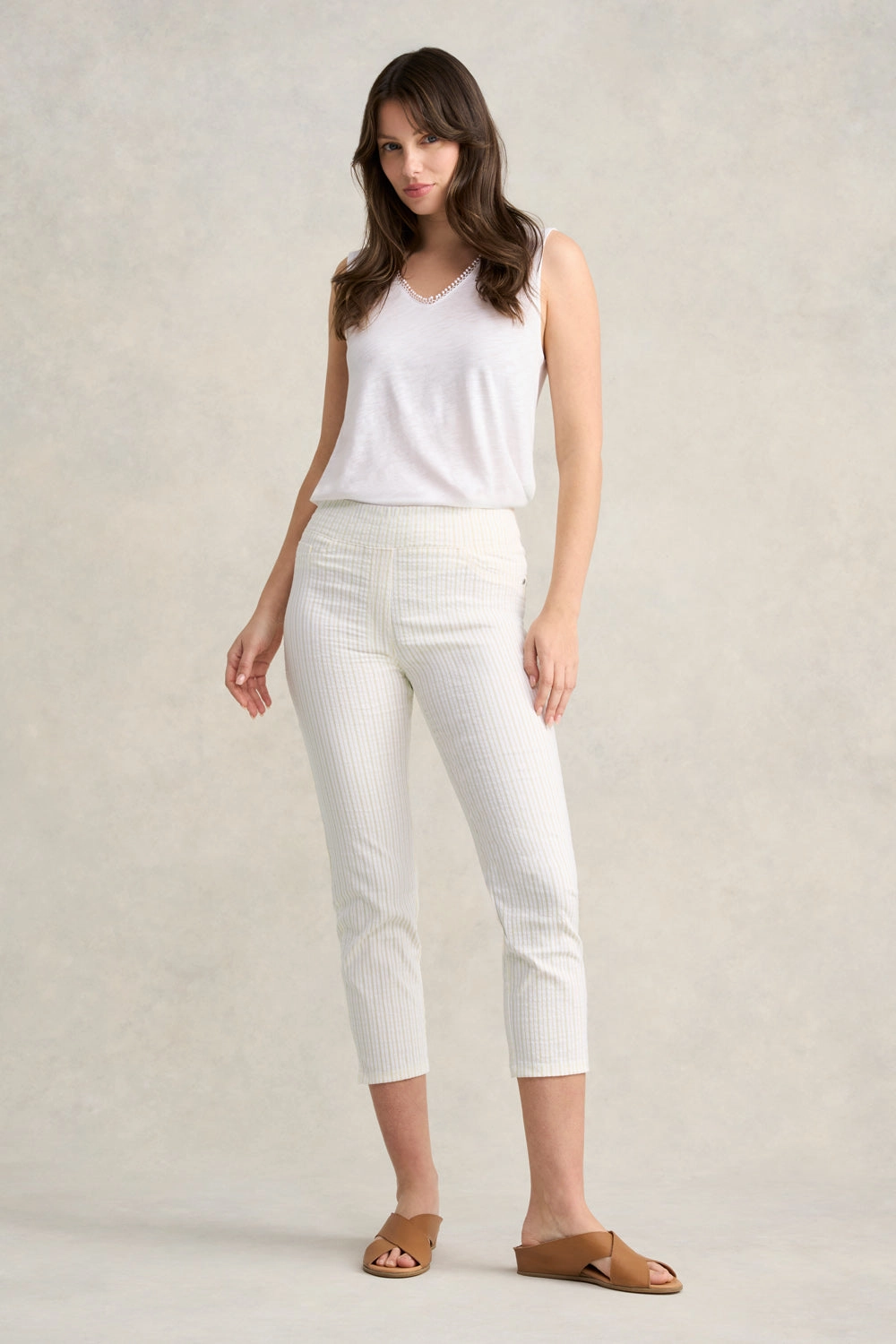 Bengajean? 3/4 Seersucker - Yellow & White Stripe Light Touch