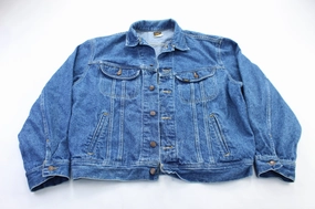 Weatherproof Zippers Vintage Lee Dark Wash Denim Jacket